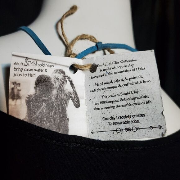 NWT Simbi Clay Seafoam/Teal Lariat Necklace - Picture 5 of 5